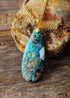Boho Necklace, BlueTurquoise Eclipe Pendant